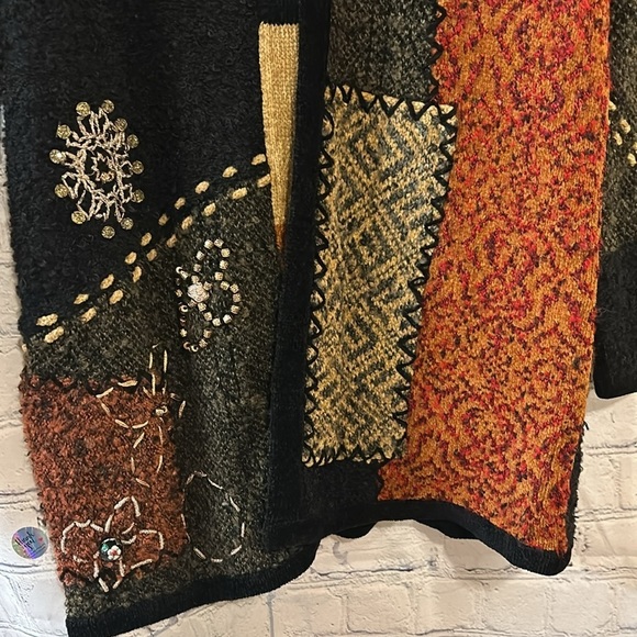 Curio Wool Blend Boho Long Cardigan SZ Large - Picture 3 of 11